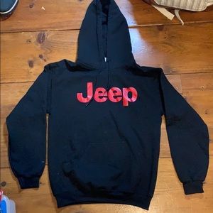 Jeep Hoodie Sweatshirt Black Red